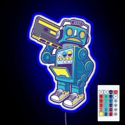 Robot Kicks Rgb Led Neon Sign Pop Wall Art