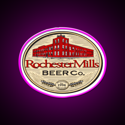 Rochester Mills Beer Co Beer Bar Decor Led Neon Sign Rgb Color - Neon sign mounted on wall in room