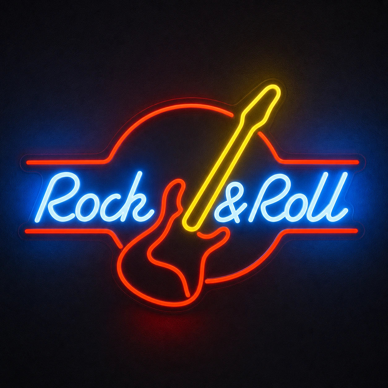 Rock And Roll Electric Guitar LED Neon Sign Garage Man Cave Neon Sign main product image