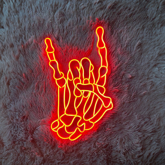 Rock And Roll Hand Led Sign