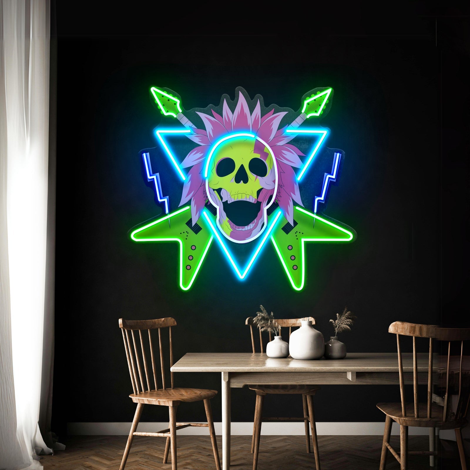 Rock And Skull Led Neon Sign Light Custom Led Signs - Shineneon