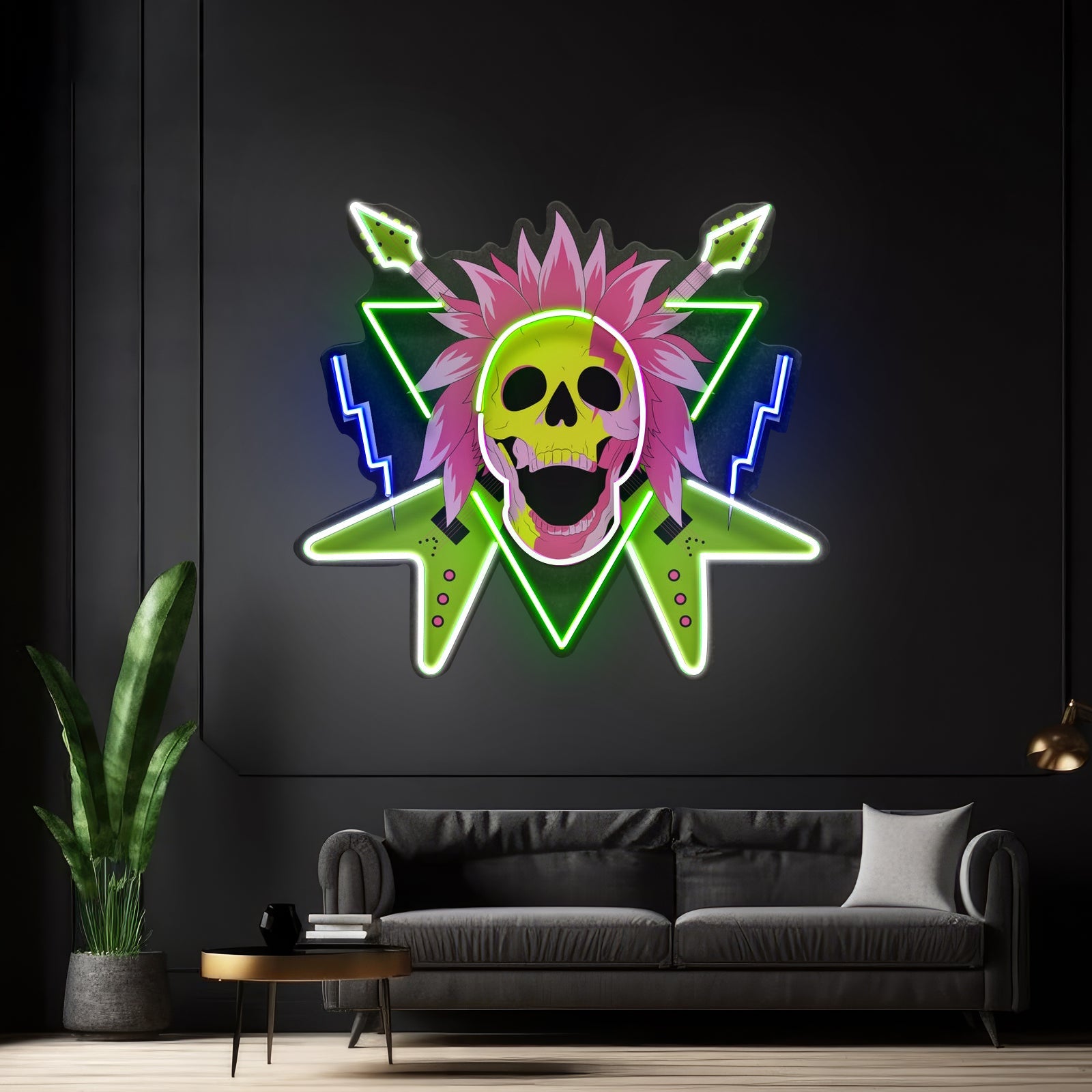 Rock And Skull Led Neon Sign Light Custom Led Signs - Shineneon