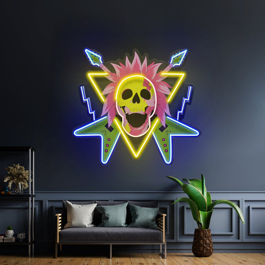 Rock And Skull Led Neon Sign Light Custom Led Signs