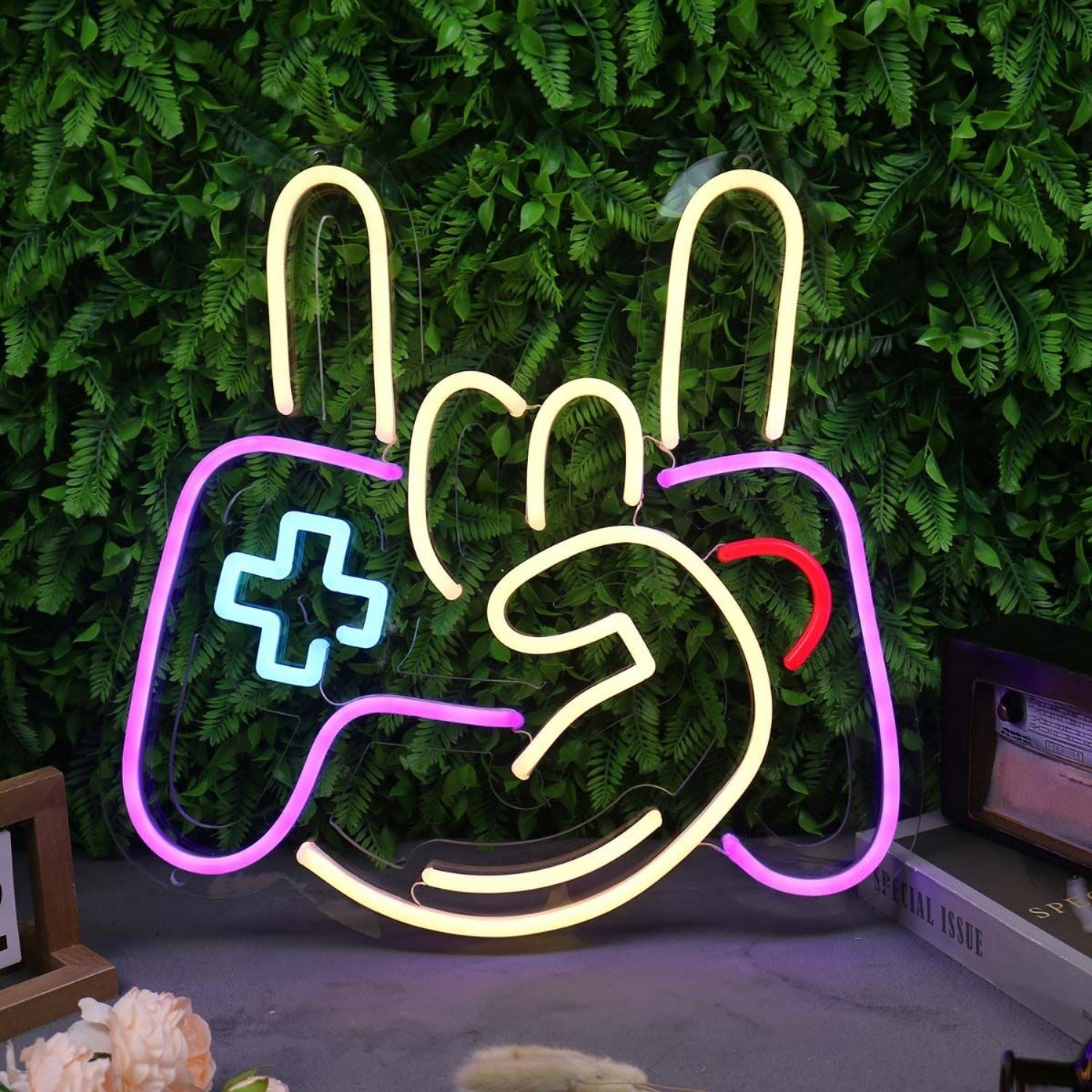 Rock Gesture With Game Controller Led Neon Sign - Shineneon