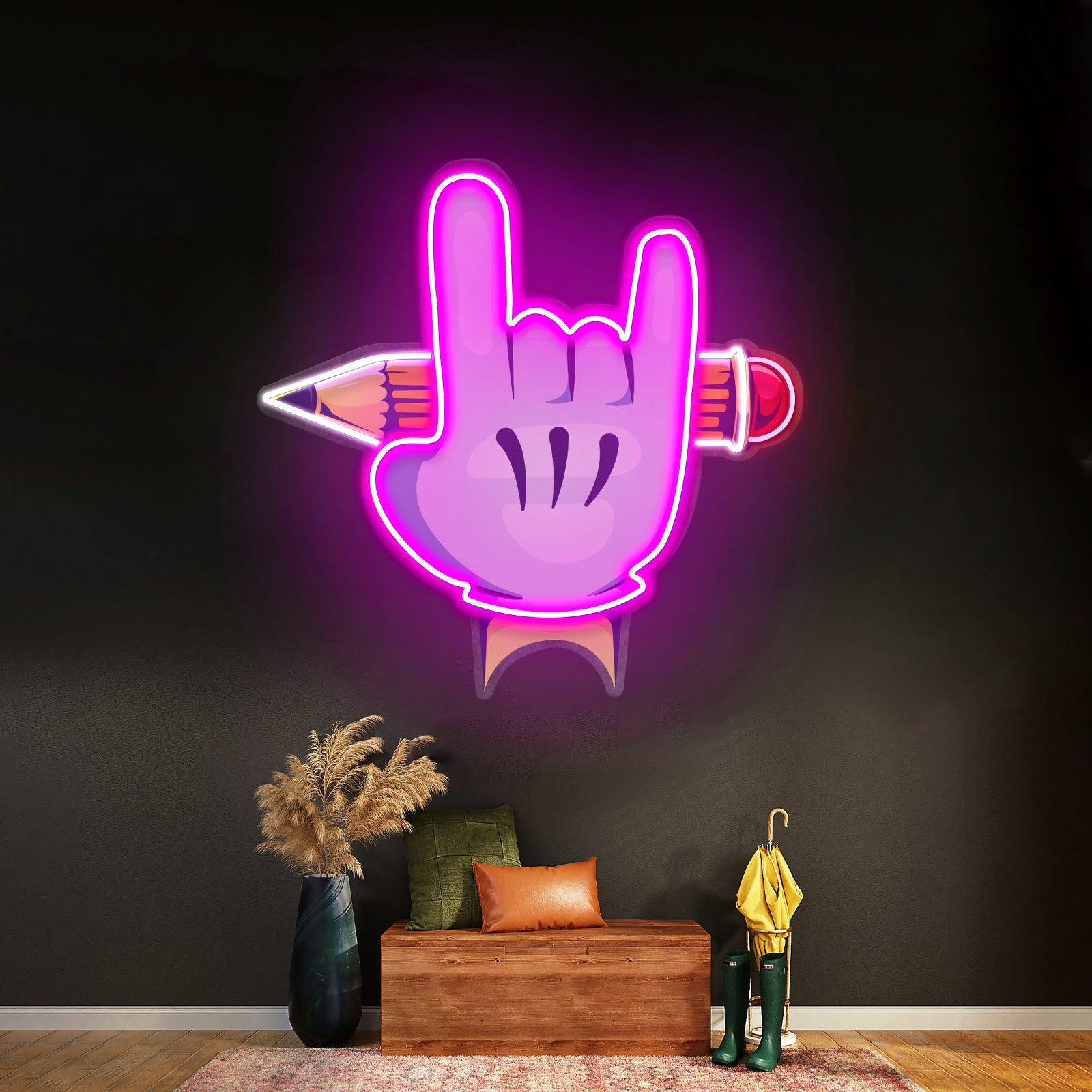 Rock Hand Led Neon Sign Light Custom Led Signs - Shineneon