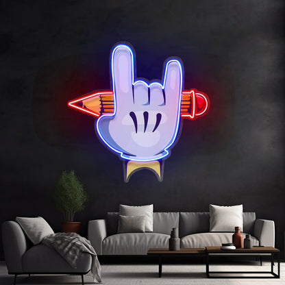 Rock Hand Led Neon Sign Light Custom Led Signs - Shineneon