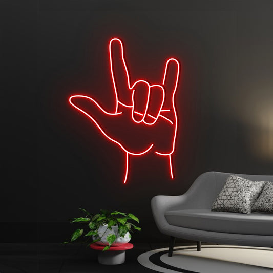 Rock Hand Neon Sign