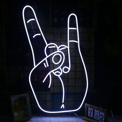 Rock Never Die Gesture Led Neon Sign For Music Lovers | Shineneon