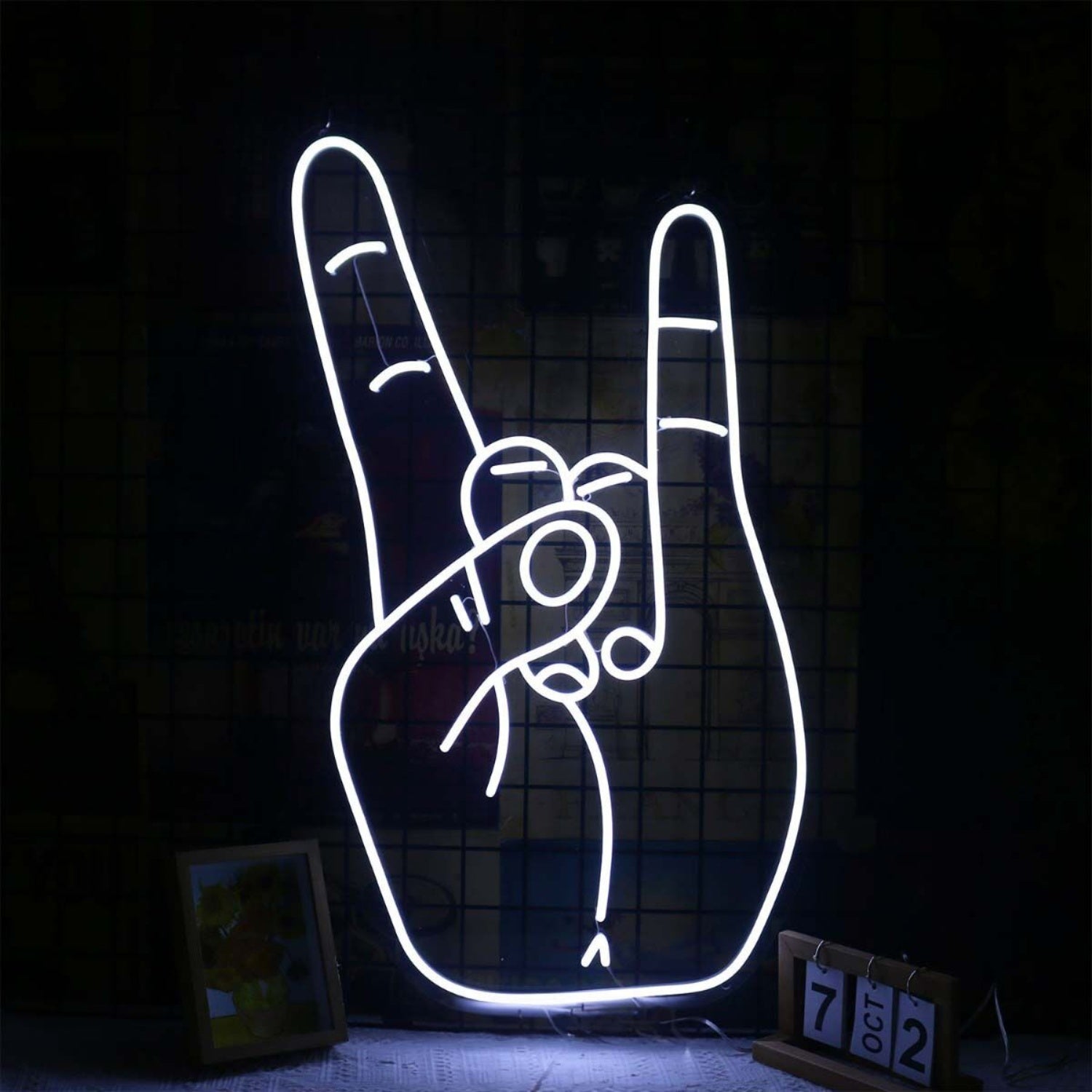 Rock Never Die Gesture Led Neon Sign For Music Lovers | Shineneon