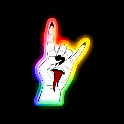 Rock On Nail Salon Led Neon Sign Rgb Color - LED neon sign close-up detail