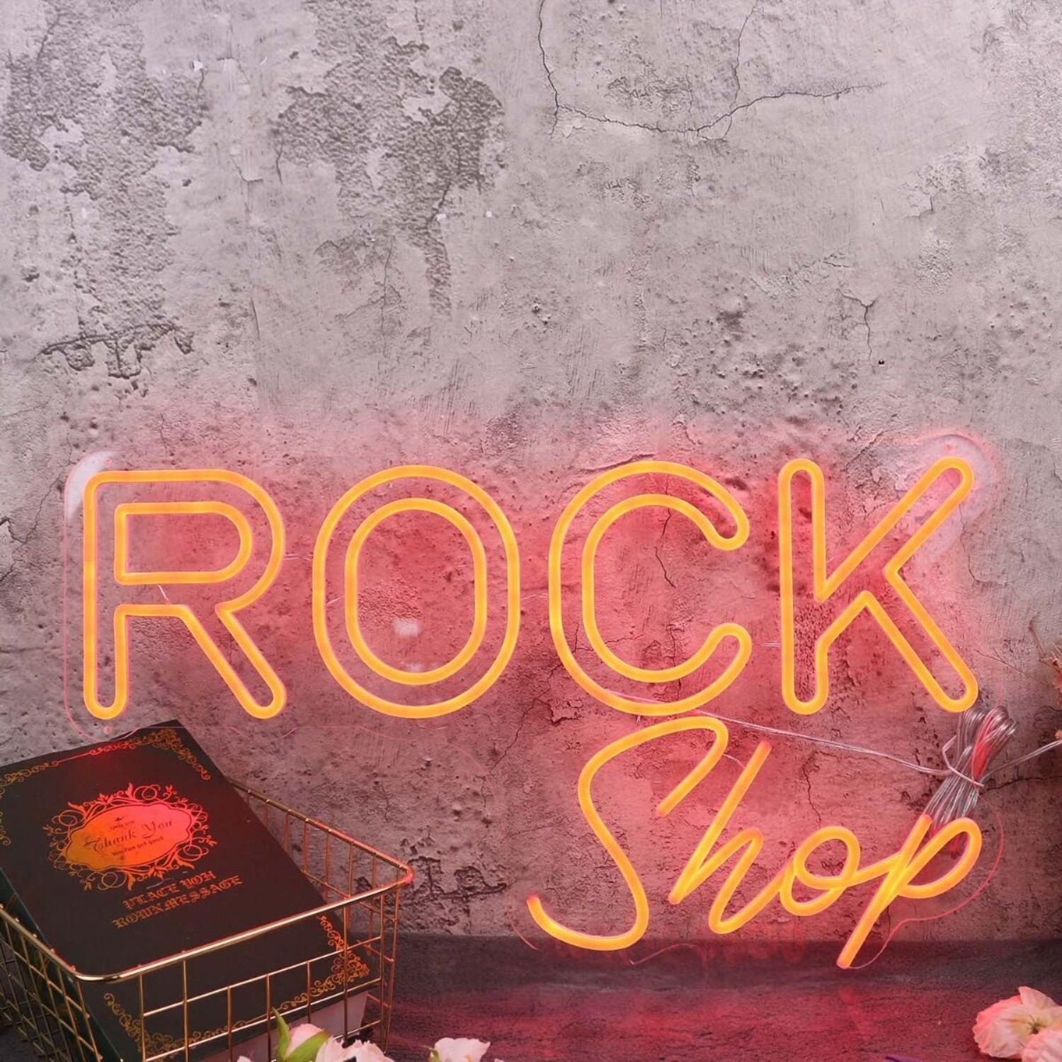 Rock Shop Orange Led Neon Sign - Shineneon