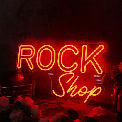 Rock Shop Orange Led Neon Sign - Shineneon