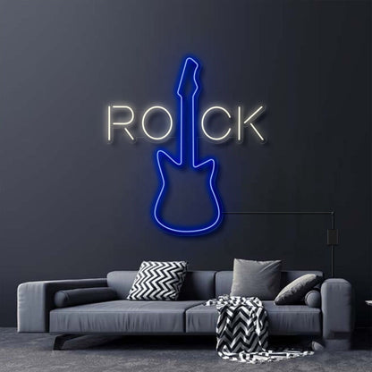 Rock With Electric Guitar Led Neon Sign | Shineneon