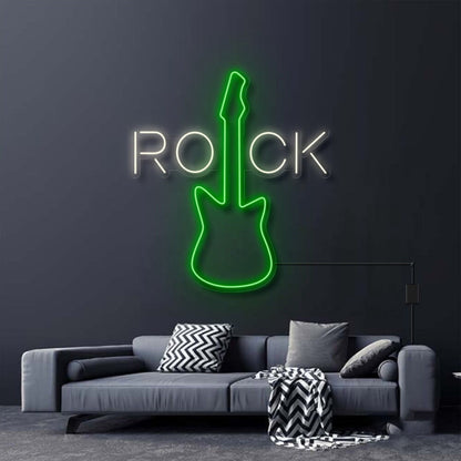 Rock With Electric Guitar Led Neon Sign | Shineneon