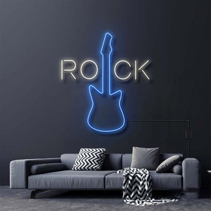 Rock With Electric Guitar Led Neon Sign | Shineneon