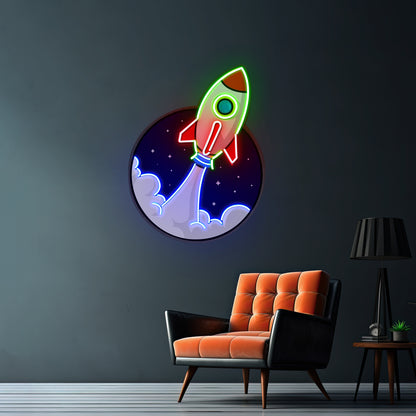 Rocket Custom Led Signs Artwork For Sale