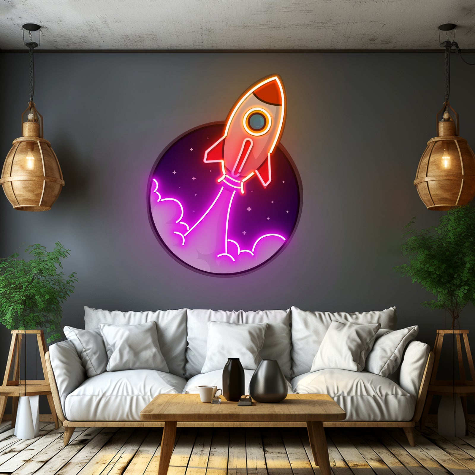 Rocket Custom Led Signs Artwork For Sale