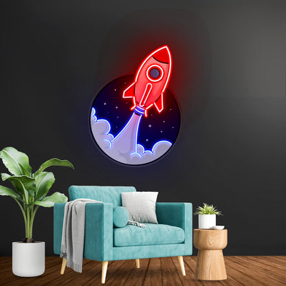 Rocket Custom Led Signs Artwork For Sale