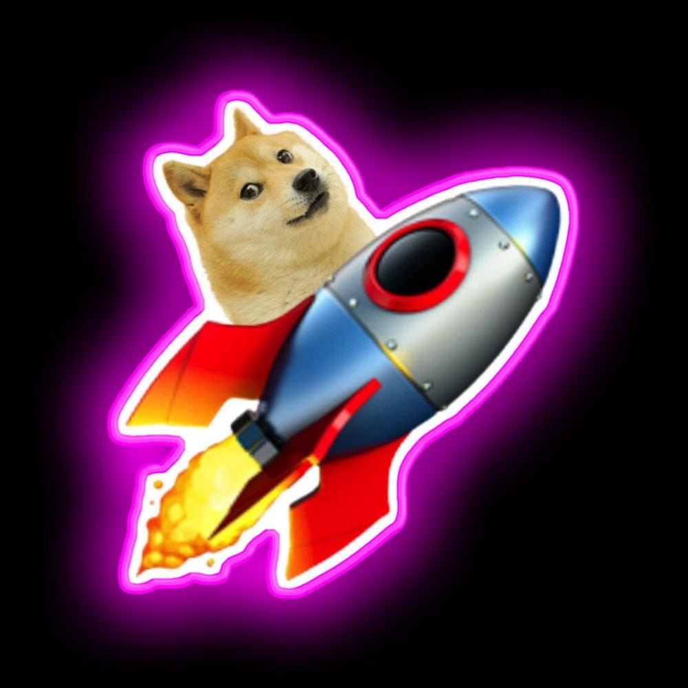 Rocket Dogecoin Neon Sign - Shineneon