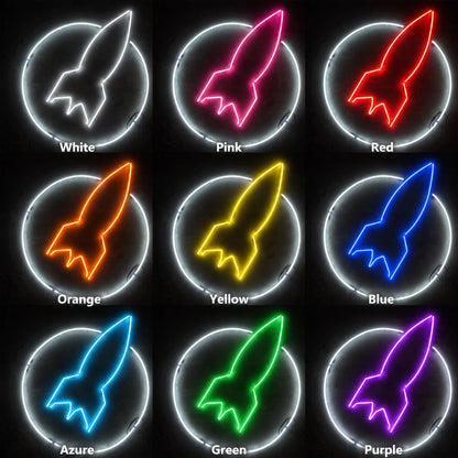 Rocket In Orbit Neon Sign LED Neon Sign color grid