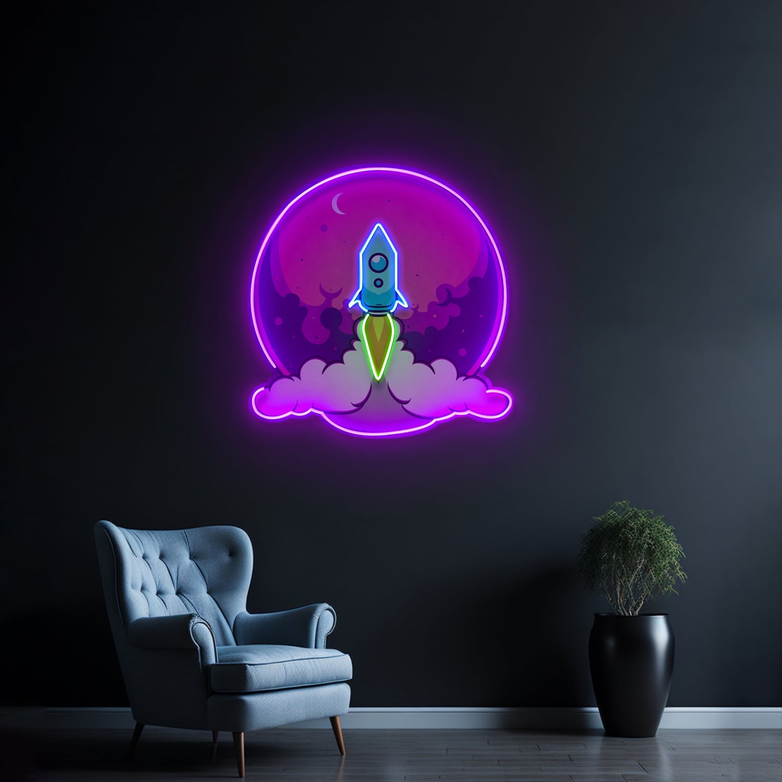 Rocket Launch Led Neon Sign Light Custom Led Signs - Shineneon