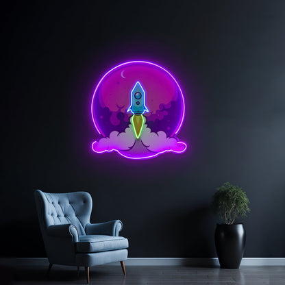 Rocket Launch Led Neon Sign Light Custom Led Signs - Shineneon