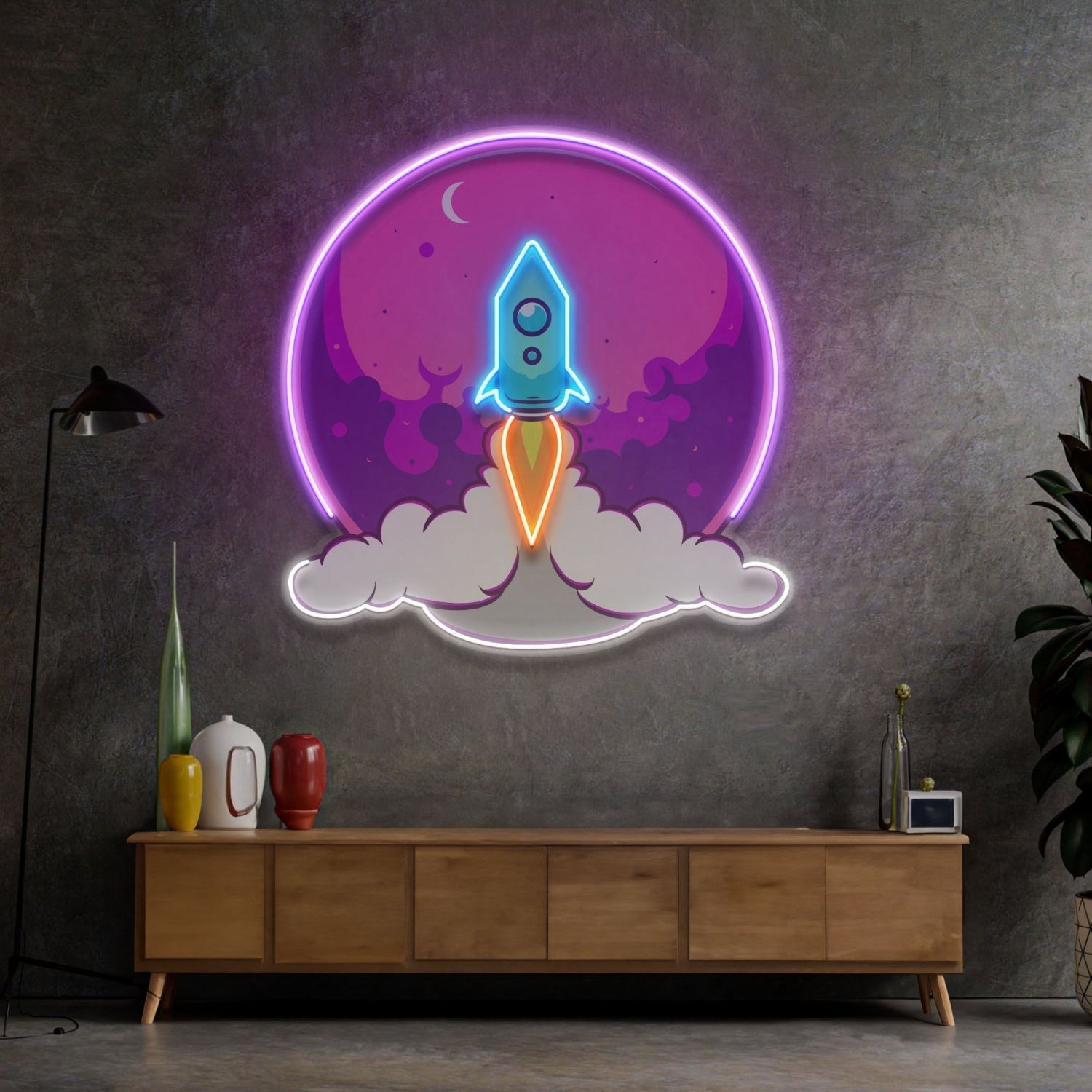 Rocket Launch Led Neon Sign Light Pop Art - Shineneon
