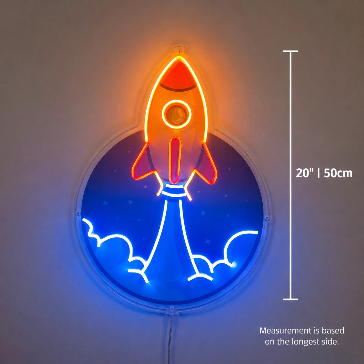 Rocket Moon Launch Neon Sign LED Neon Sign size image