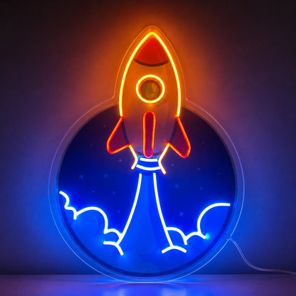Rocket Moon Launch Neon Sign LED Neon Sign main product image