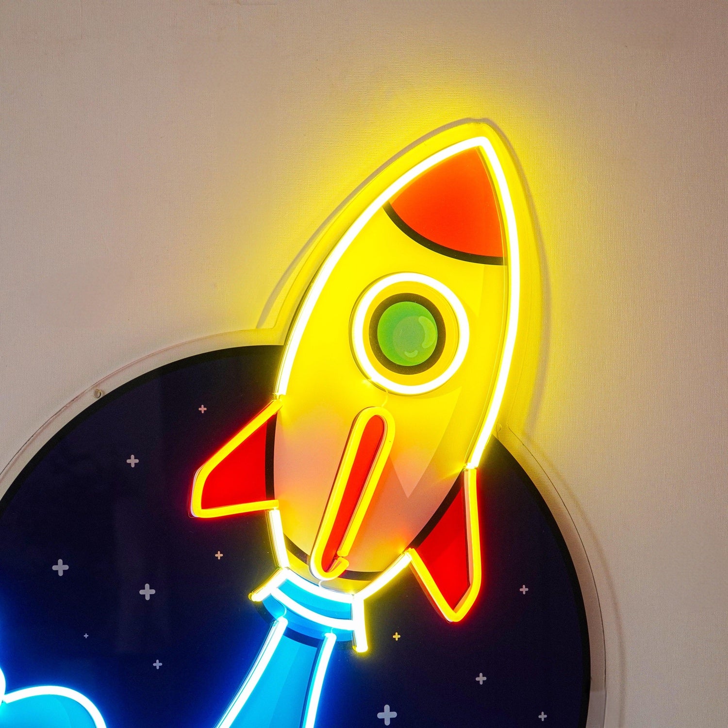 Rocket Multicolor Uv Printed Led Neon Sign For Kids Room Decor | Shineneon