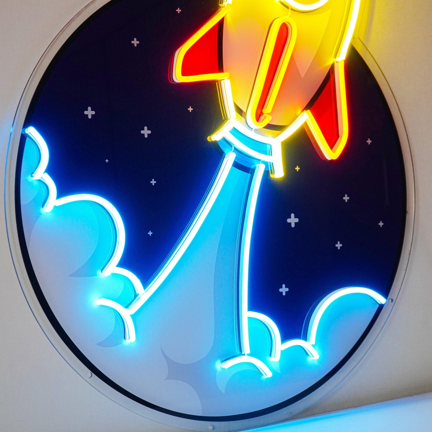 Rocket Multicolor Uv Printed Led Neon Sign For Kids Room Decor | Shineneon