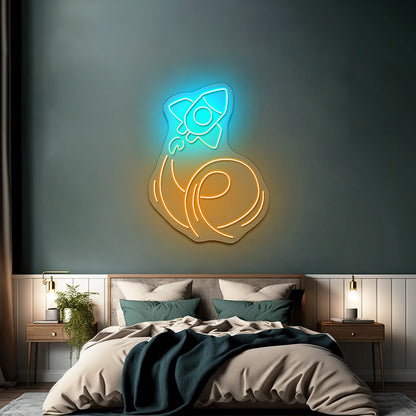 Rocket Neon Signs For Bedroom