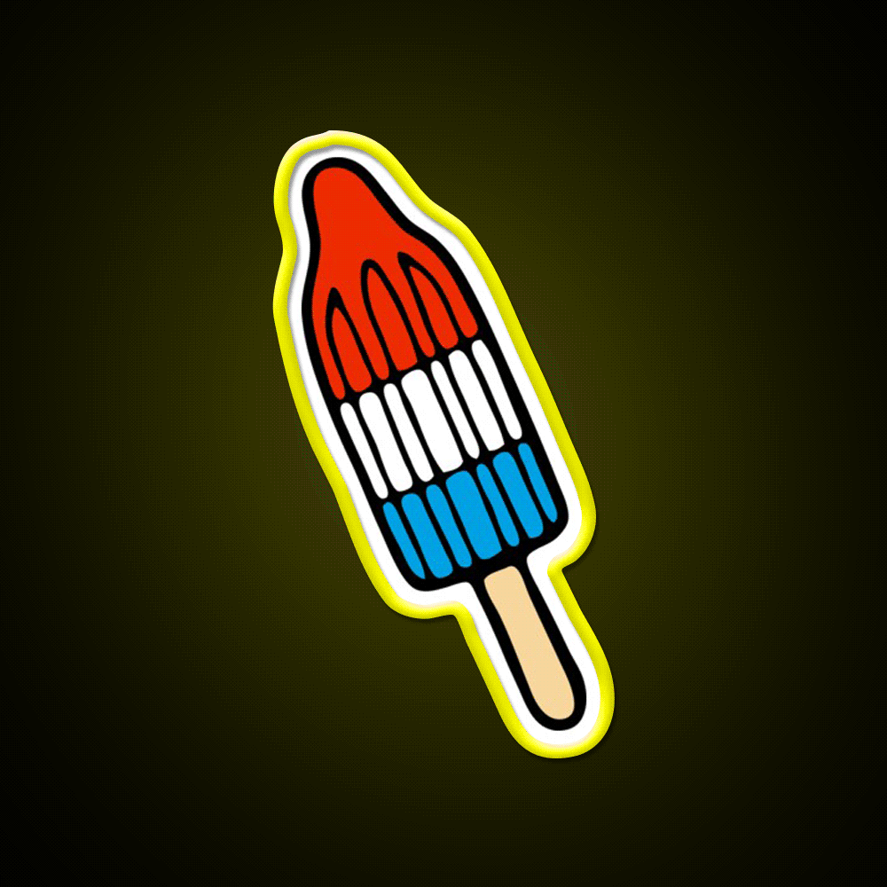 Rocket Popsicle Pattern Snack Food Led Neon Sign Rgb Color - Custom LED neon sign front view