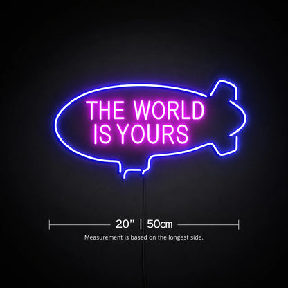 Rocket World Neon Sign LED Neon Sign size image