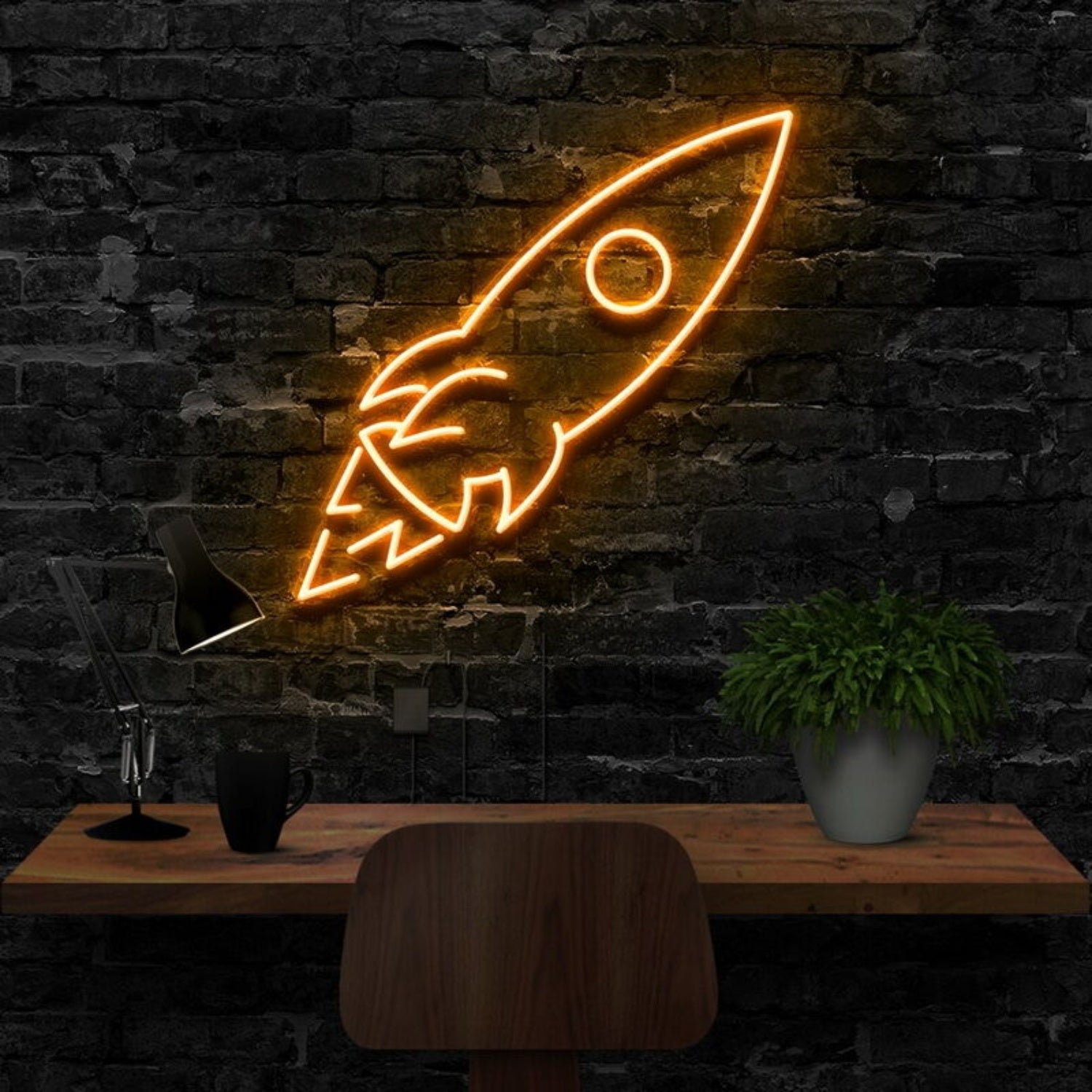 Rocketship Led Neon Sign For Kids Rooms And Space Decor | Shineneon