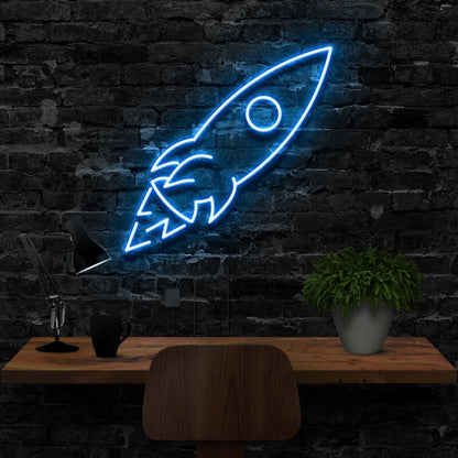 Rocketship Led Neon Sign For Kids Rooms And Space Decor | Shineneon