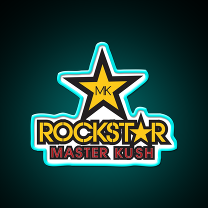 Rockstar Master Kush Hemp Inspired Green Leaf Led Neon Sign Rgb Color - Size and dimension reference