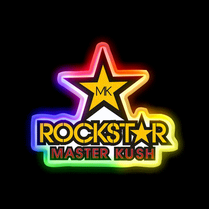 Rockstar Master Kush Hemp Inspired Green Leaf Led Neon Sign Rgb Color - LED neon sign close-up detail