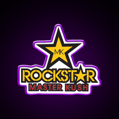 Rockstar Master Kush Hemp Inspired Green Leaf Led Neon Sign Rgb Color - Shineneon