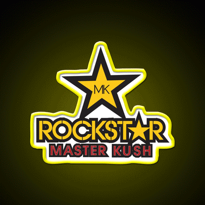 Rockstar Master Kush Hemp Inspired Green Leaf Led Neon Sign Rgb Color - Custom LED neon sign front view