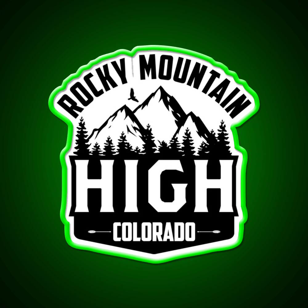 Rocky Mountain High Colorado Hemp Inspired Green Leaf Led Neon Sign Rgb Color - Shineneon
