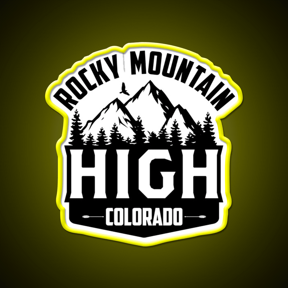 Rocky Mountain High Colorado Hemp Inspired Green Leaf Led Neon Sign Rgb Color - Custom LED neon sign front view