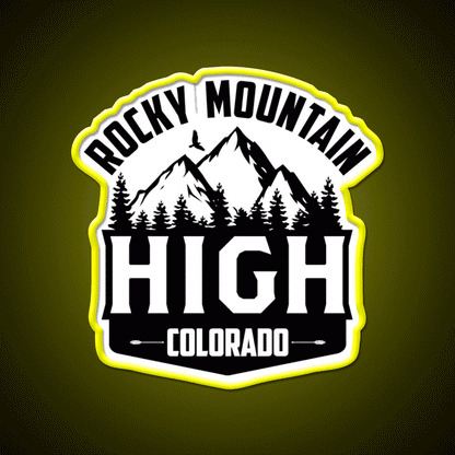 Rocky Mountain High Colorado Hemp Inspired Green Leaf Led Neon Sign Rgb Color - Custom LED neon sign front view