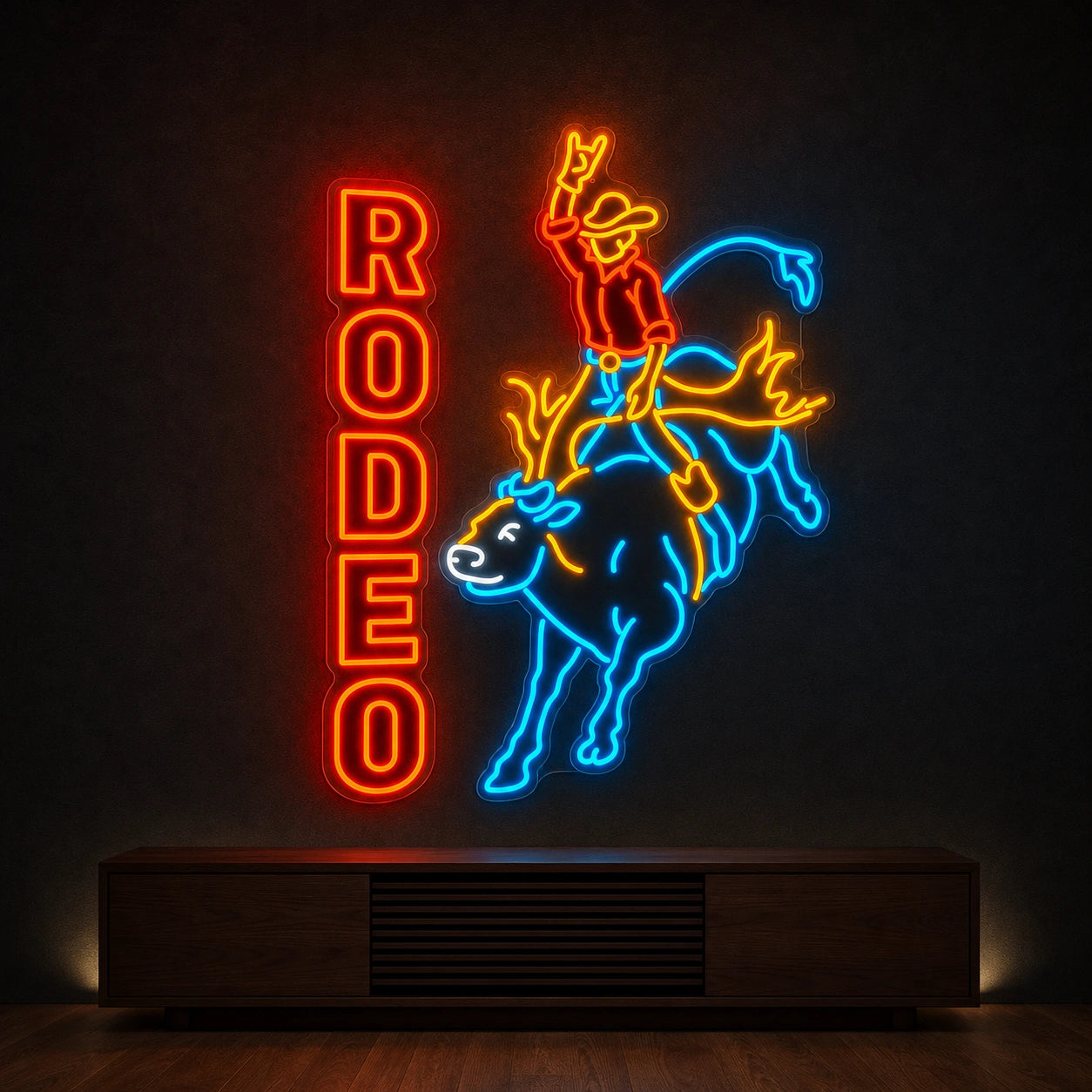 Rodeo Bull Rider LED Neon Sign Garage Man Cave Neon Sign high-converting product image