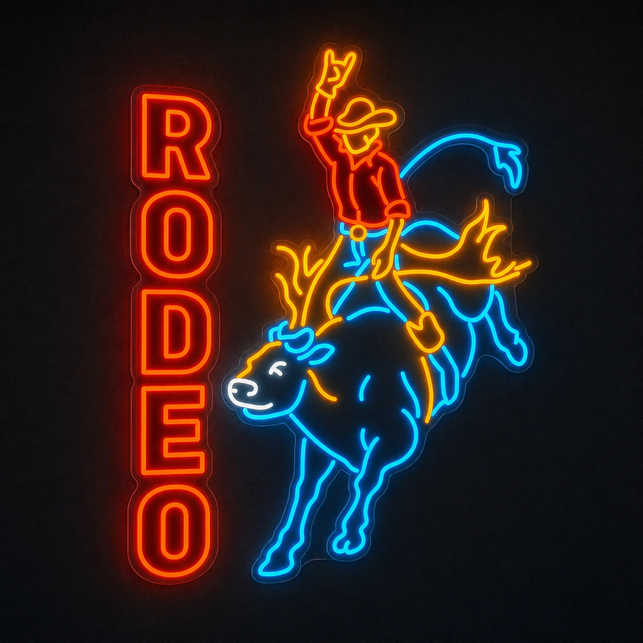 Rodeo Bull Rider LED Neon Sign Garage Man Cave Neon Sign main product image