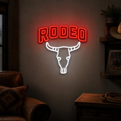 Rodeo Bull Skull Vintage LED Neon Sign - Shineneon