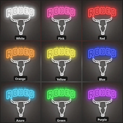 Rodeo Bull Skull Vintage LED Neon Sign - Shineneon
