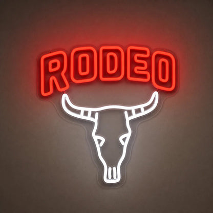 Rodeo Bull Skull Vintage LED Neon Sign - Shineneon
