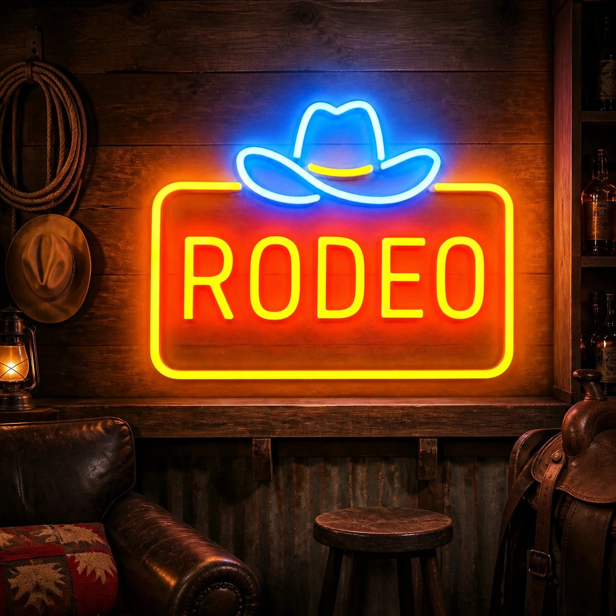 Rodeo Cowboy Hat Frame Vintage LED Neon Sign - Shineneon
