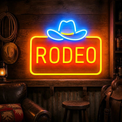 Rodeo Cowboy Hat Frame Vintage LED Neon Sign - Shineneon